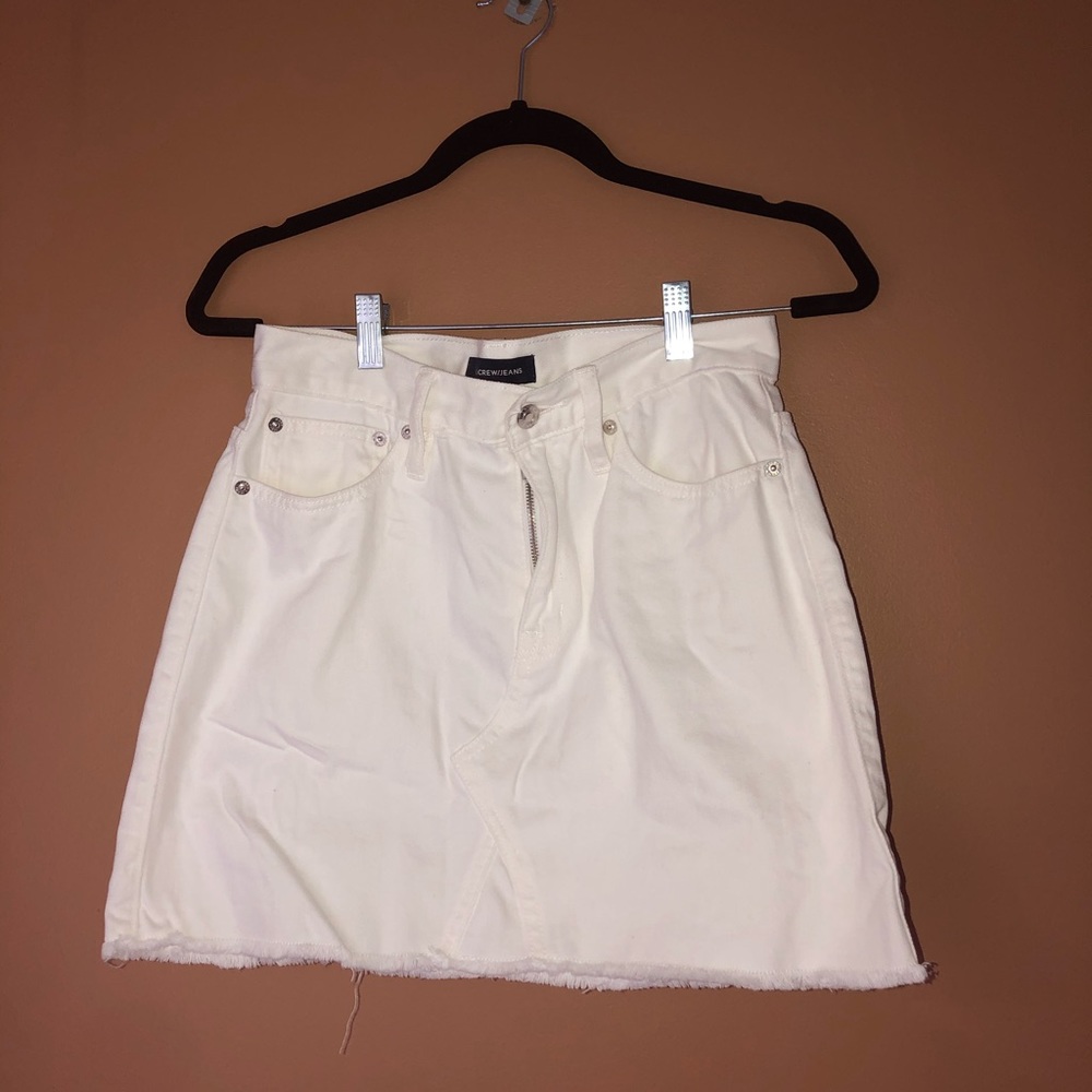 J. Crew white denim mini skirt size 26/2
